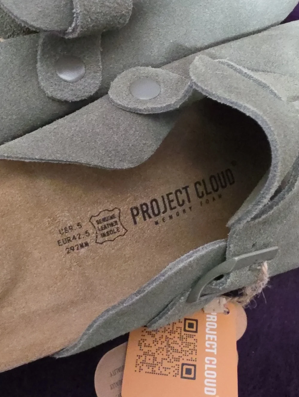 NWT Project Cloud Olive Suede Slip-On Clog Sandals Buckle Sandals & Flip-Flops